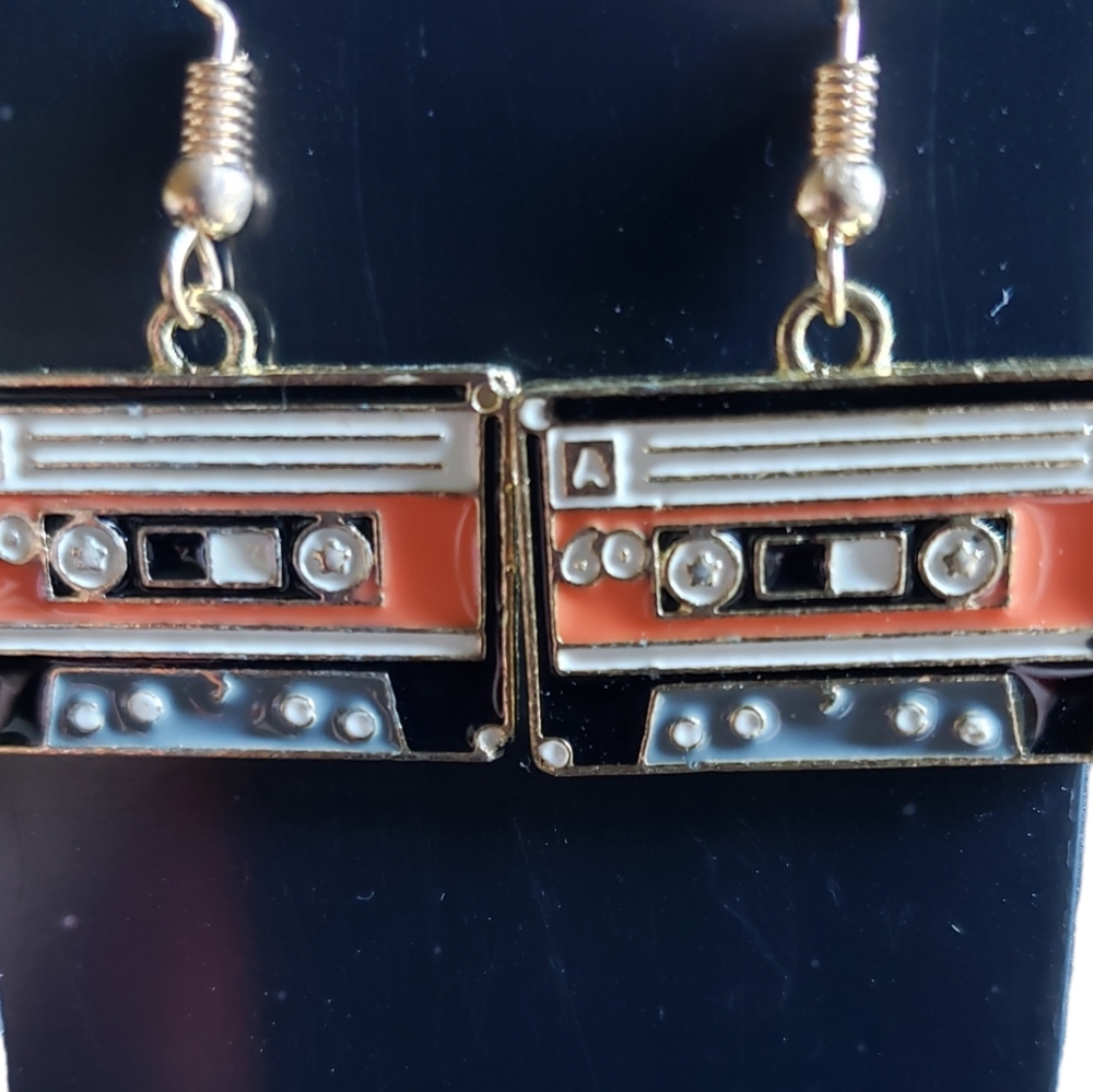 3/$25 Retro cassette tape earrings
